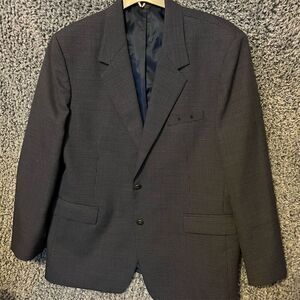 Lion Men's Houndstooth Wool Blazer Jacket Black Size 50 Formal